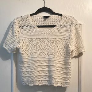 Topshot crochet cropped sweater